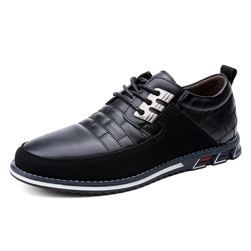 Chaussures confortables pour hommes, cuir souple et semelle amortie pour réduire la fatigue.