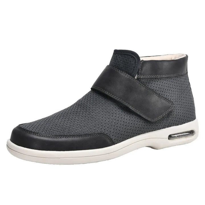 Chaussures orthopédiques pour seniors, enfilage facile par velcro, parfaites pour pieds enflés, antidérapantes, confortables.