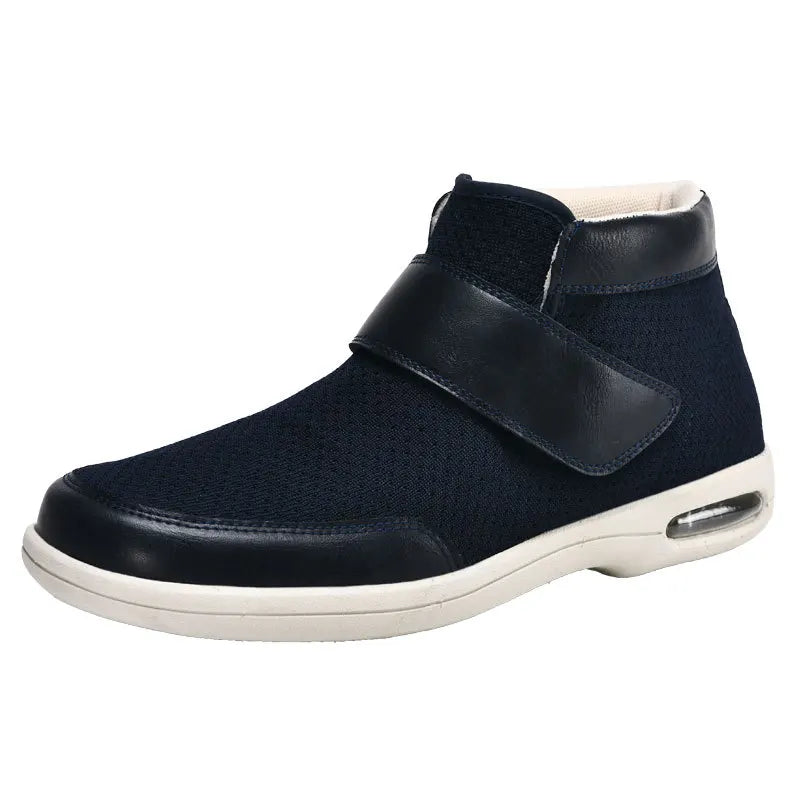Chaussures orthopédiques hivernales à fourrure pour un confort maximal. Velcro ajustable, idéales pour pieds sensibles seniors.