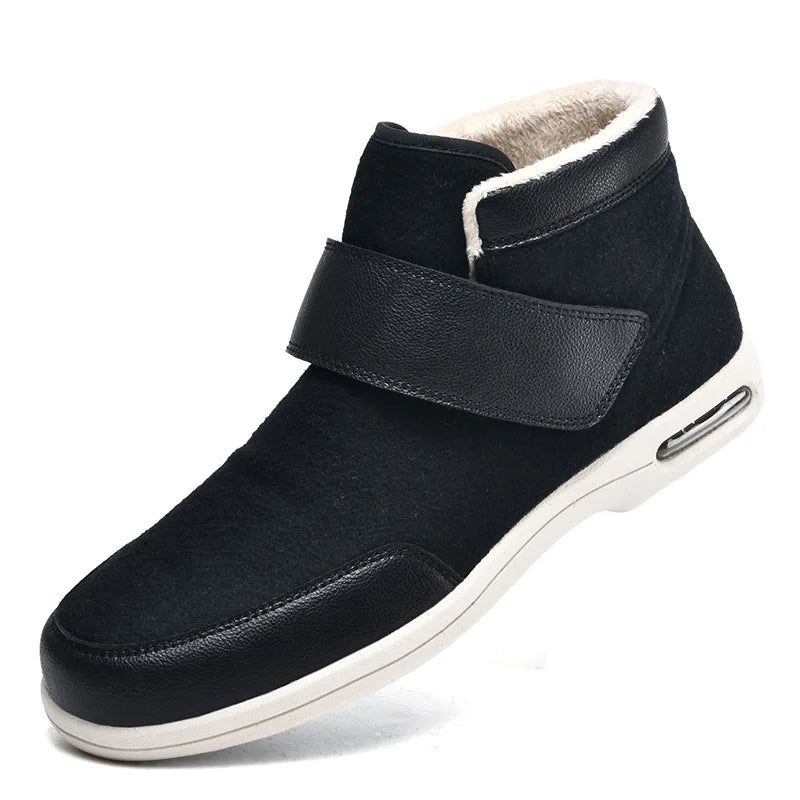 Chaussures chaudes orthopédiques unisexes, enfilage facile, antidérapantes. Confort et soutien pour diabétiques et seniors.