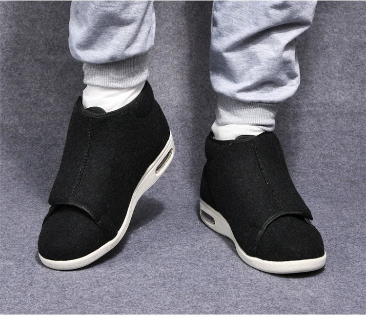 Chaussures orthopédiques unisexes pour diabétiques, offrant chaleur et soutien aux pieds sensibles.