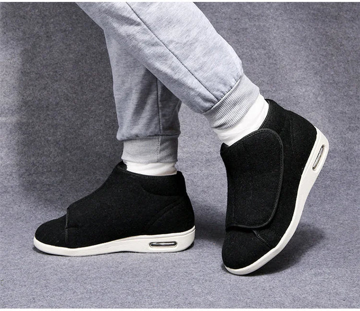 Chaussures confortables à largeur ajustable, semelle antidérapante, idéales pour l'hiver et pieds larges.