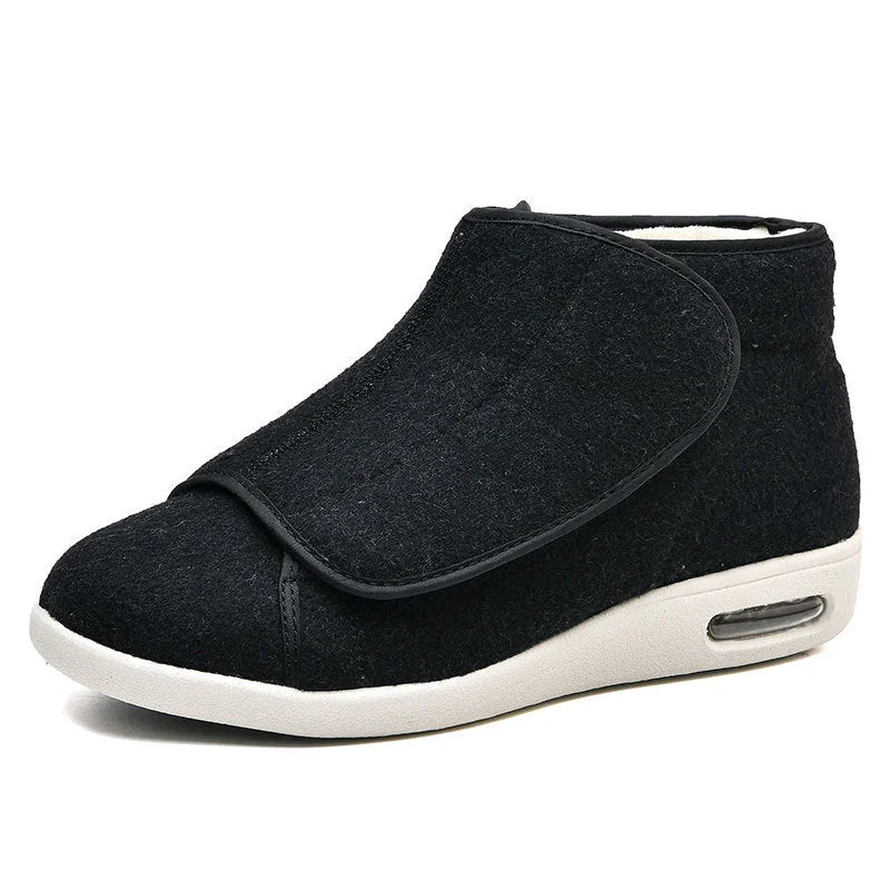 Chaussons orthopédiques chauds, adaptés aux pieds larges, offrant confort et maintien pour l'intérieur et l'extérieur.