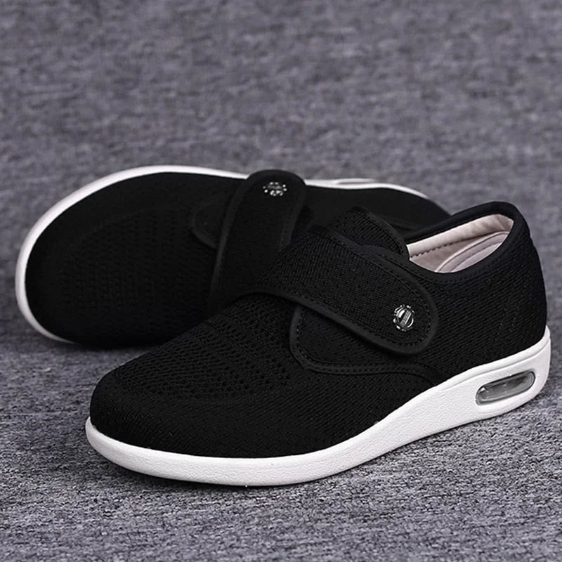 Chaussures femme casual ajustables et respirantes, conçues pour les pieds sensibles et le confort orthopédique.