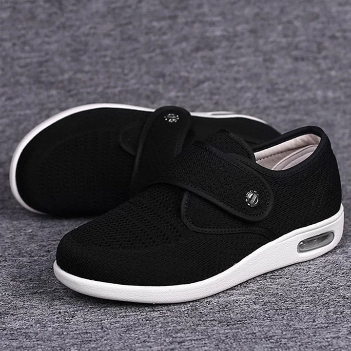 Chaussures femme casual ajustables et respirantes, conçues pour les pieds sensibles et le confort orthopédique.