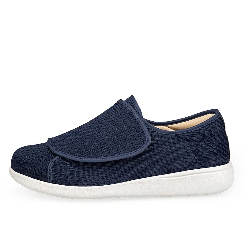 Chaussures orthopédiques larges à enfiler, unisexes, confortables pour marche quotidienne.