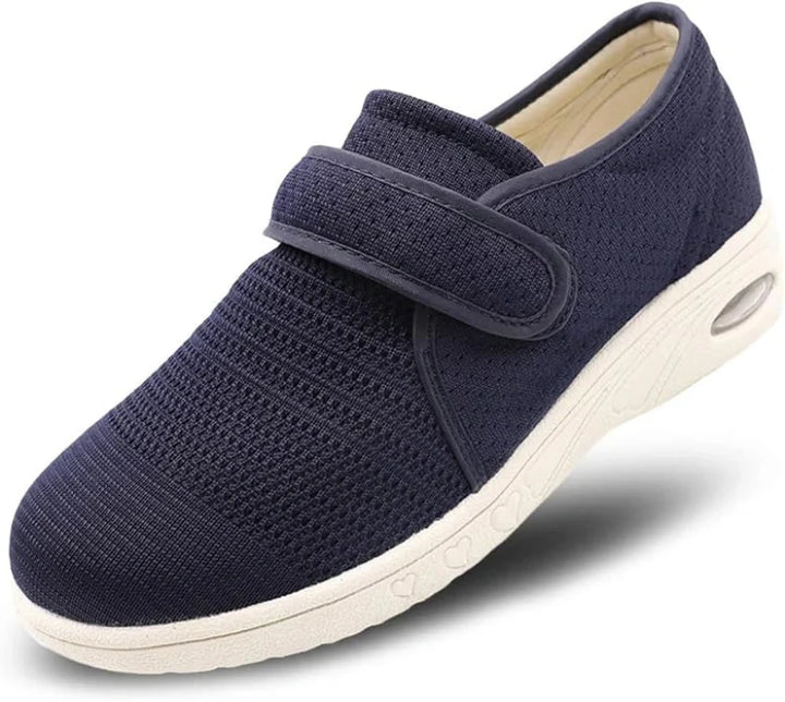 Paire de chaussures orthopédiques larges respirantes unisexe, conçues pour le confort et la marche.
