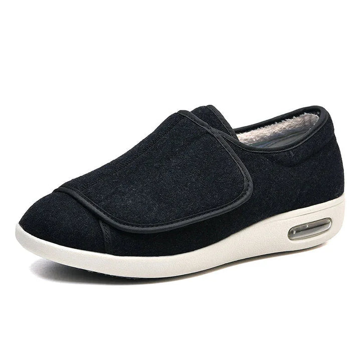 Chaussures femme orthopédiques larges à fermeture réglable, légères et chaudes, pour un confort optimal des pieds.