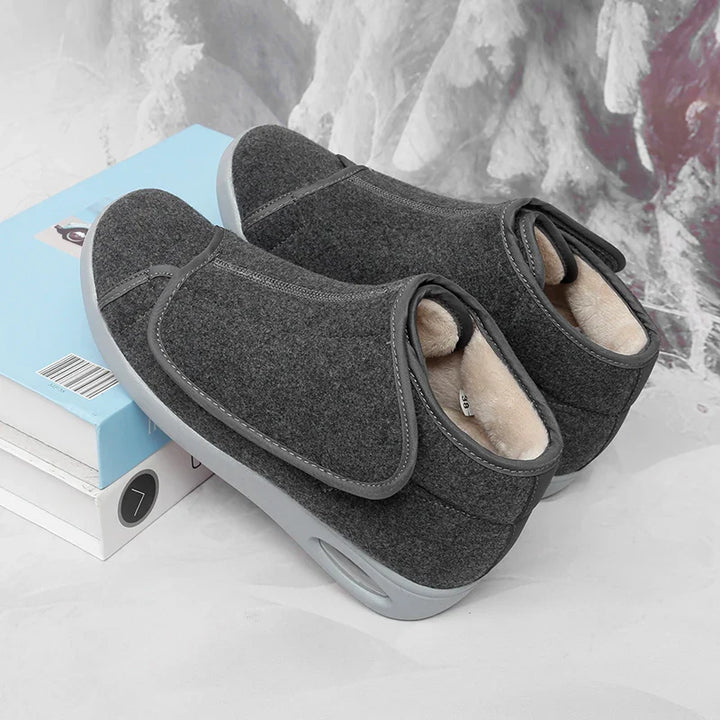 Confortables chaussures orthopédiques montantes pour femmes, offrant soutien et chaleur en hiver.