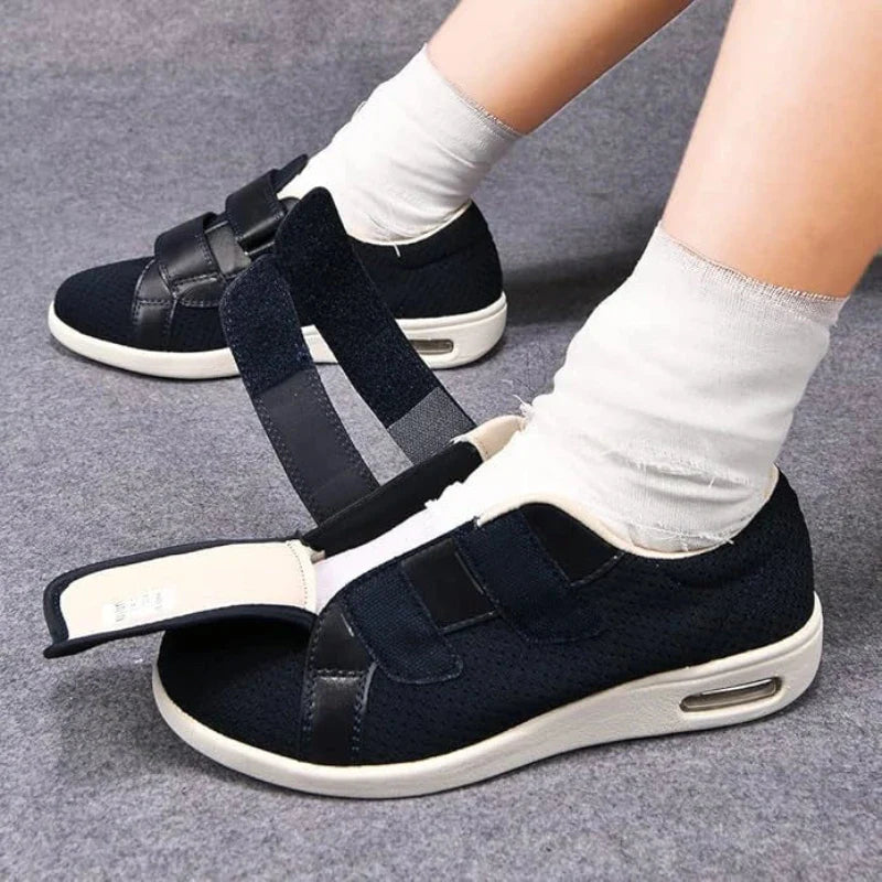 Chaussures confort optimal à fermeture autoagrippante, unisexe, pour marche quotidienne et pieds sensibles.