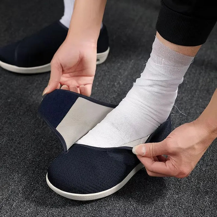 Paire de chaussures orthopédiques unisexe, avec semelles amovibles, parfaites pour oignons et grande largeur.