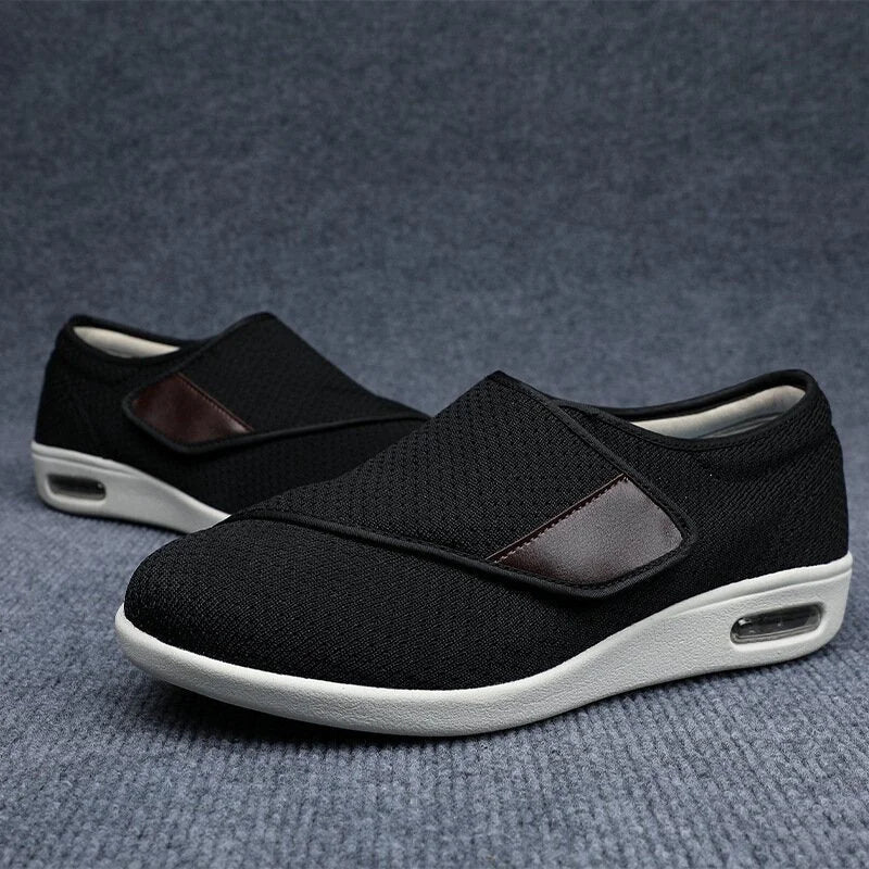 Chaussures unisexe à grande largeur, avec fermeture velcro pour oedème, offrant un soutien optimal et confort.