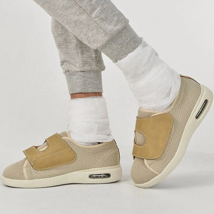 Chaussures orthopédiques unisexes ajustables, légères et respirantes, pour un confort personnalisé et santé du pied.