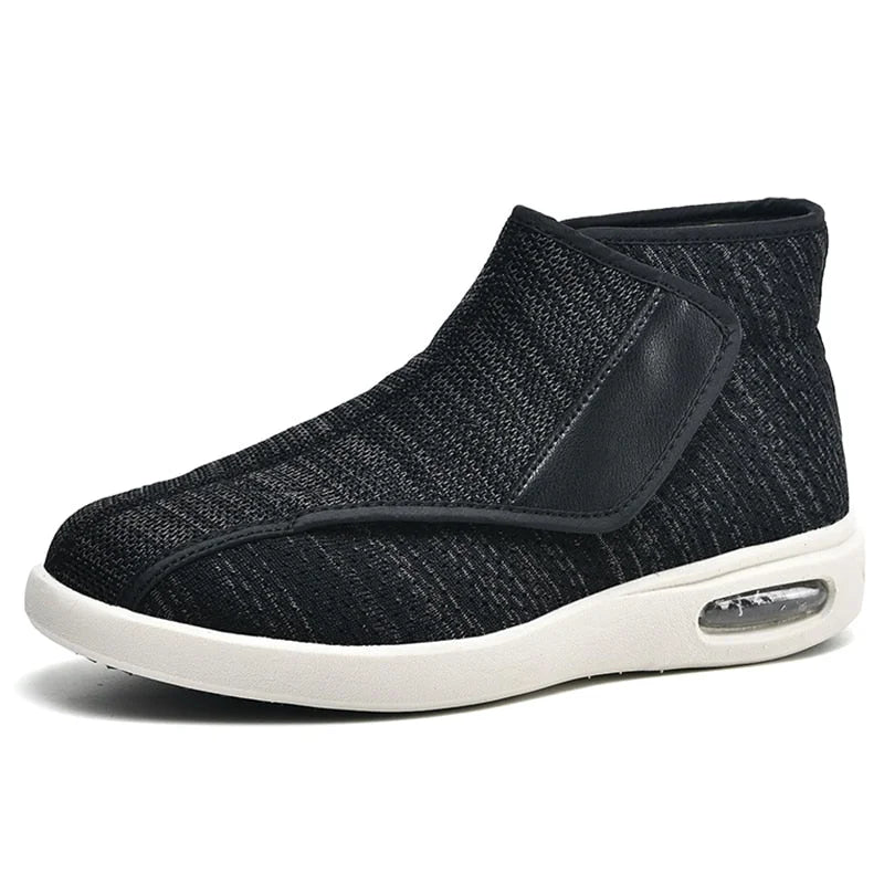 Vue latérale de chaussures larges pour œdème et oignons, conçues pour un confort maximal et sans pression.