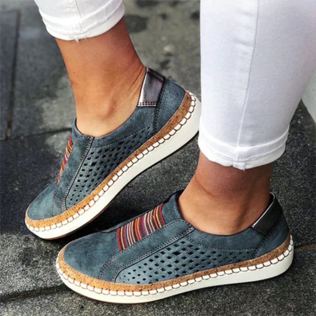Chaussures orthopédiques femme confortables et élégantes, soutien optimal, semelle antidérapante, plusieurs couleurs.