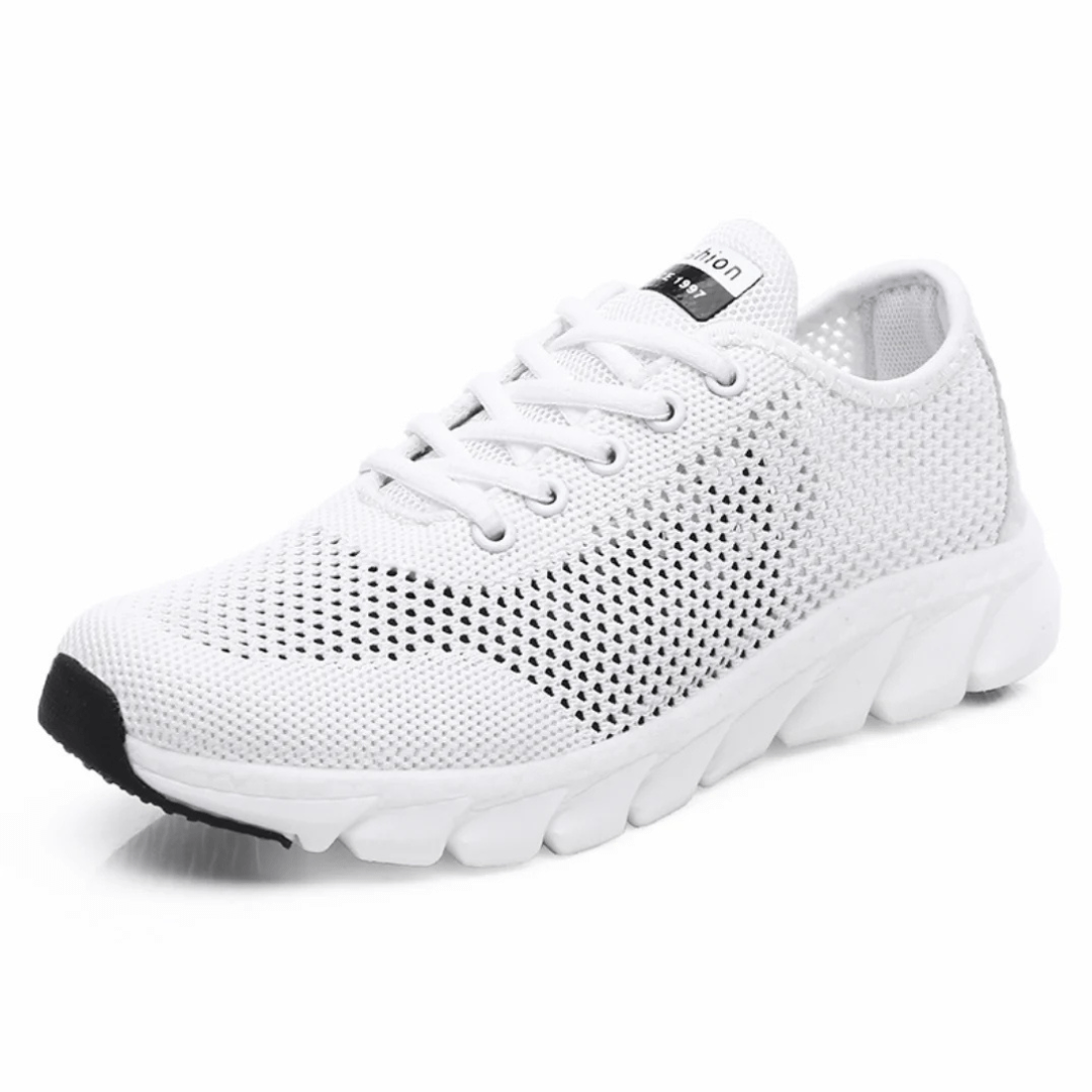 "Chaussures orthopédiques modernes pour femmes, confort respirable, design élégant, couleurs : Blanc, Noir, Rose."