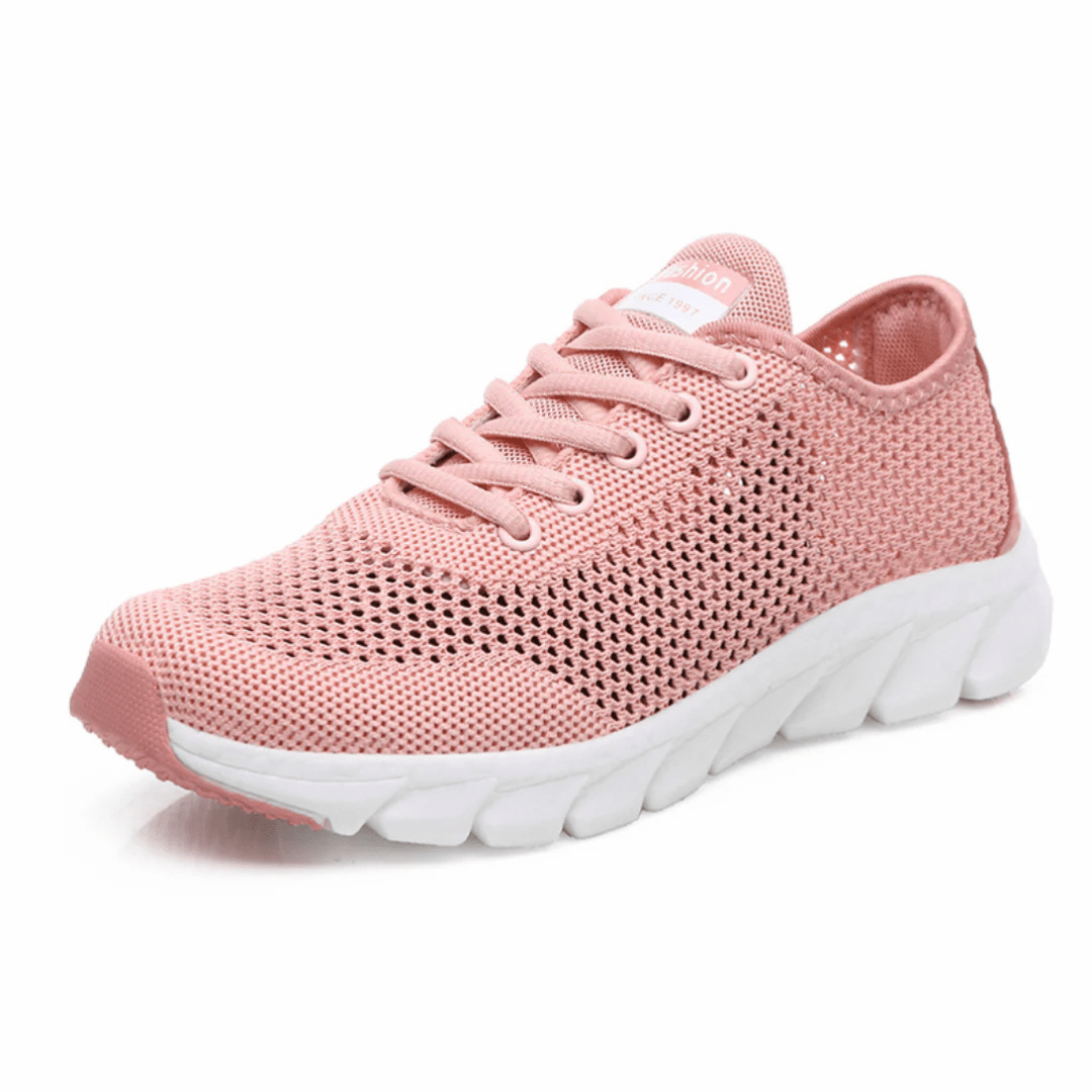"Chaussures orthopédiques modernes pour femmes, confort respirable, design élégant, couleurs : Blanc, Noir, Rose."
