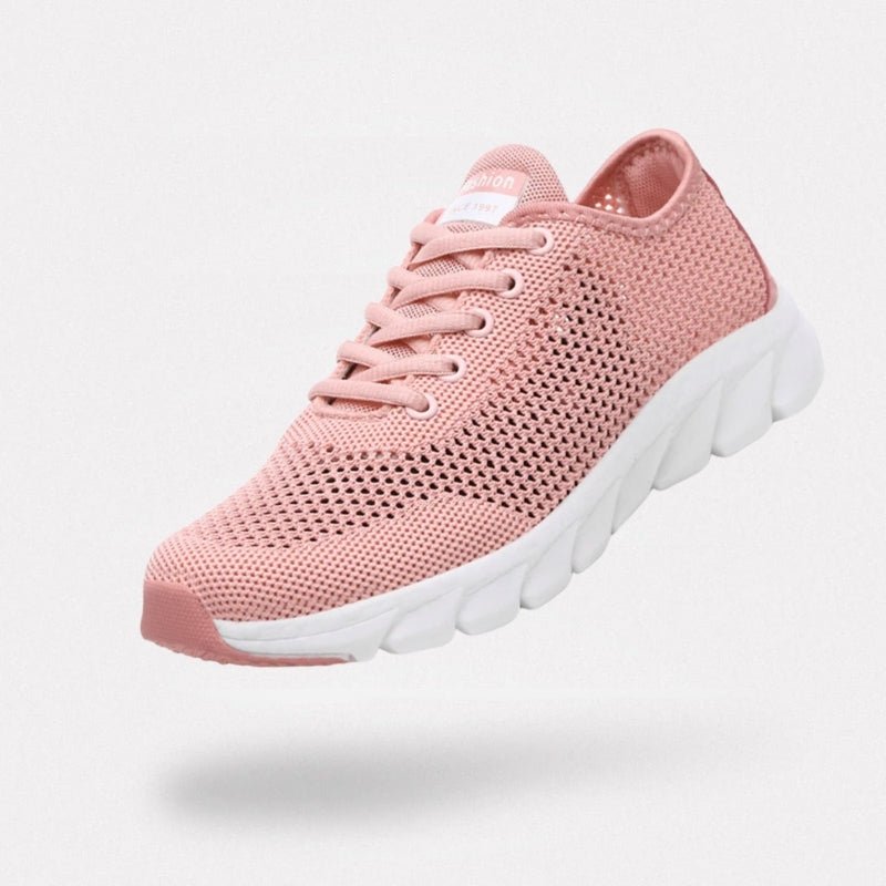 "Chaussures orthopédiques modernes pour femmes, confort respirable, design élégant, couleurs : Blanc, Noir, Rose."