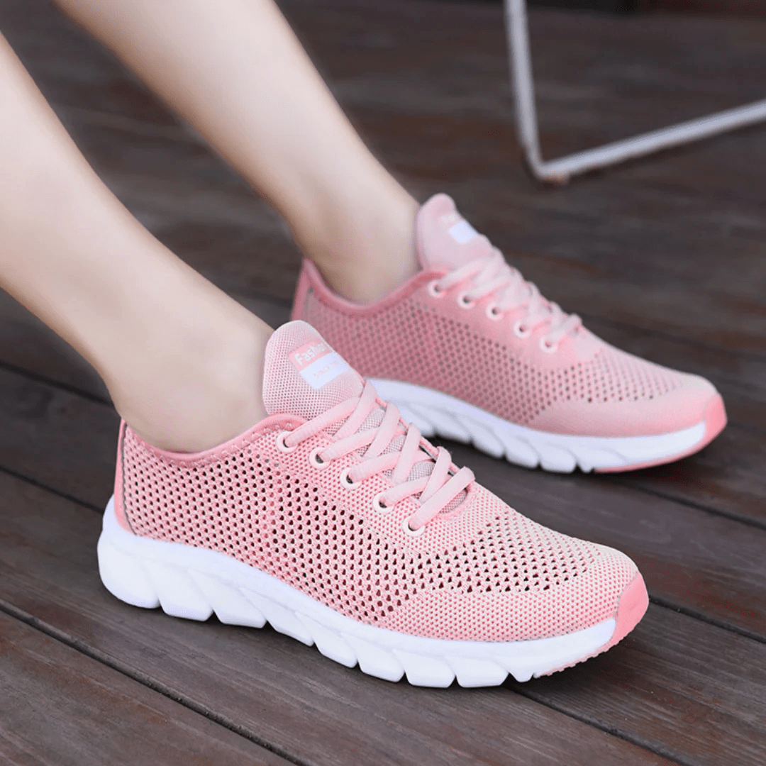 "Chaussures orthopédiques modernes pour femmes, confort respirable, design élégant, couleurs : Blanc, Noir, Rose."