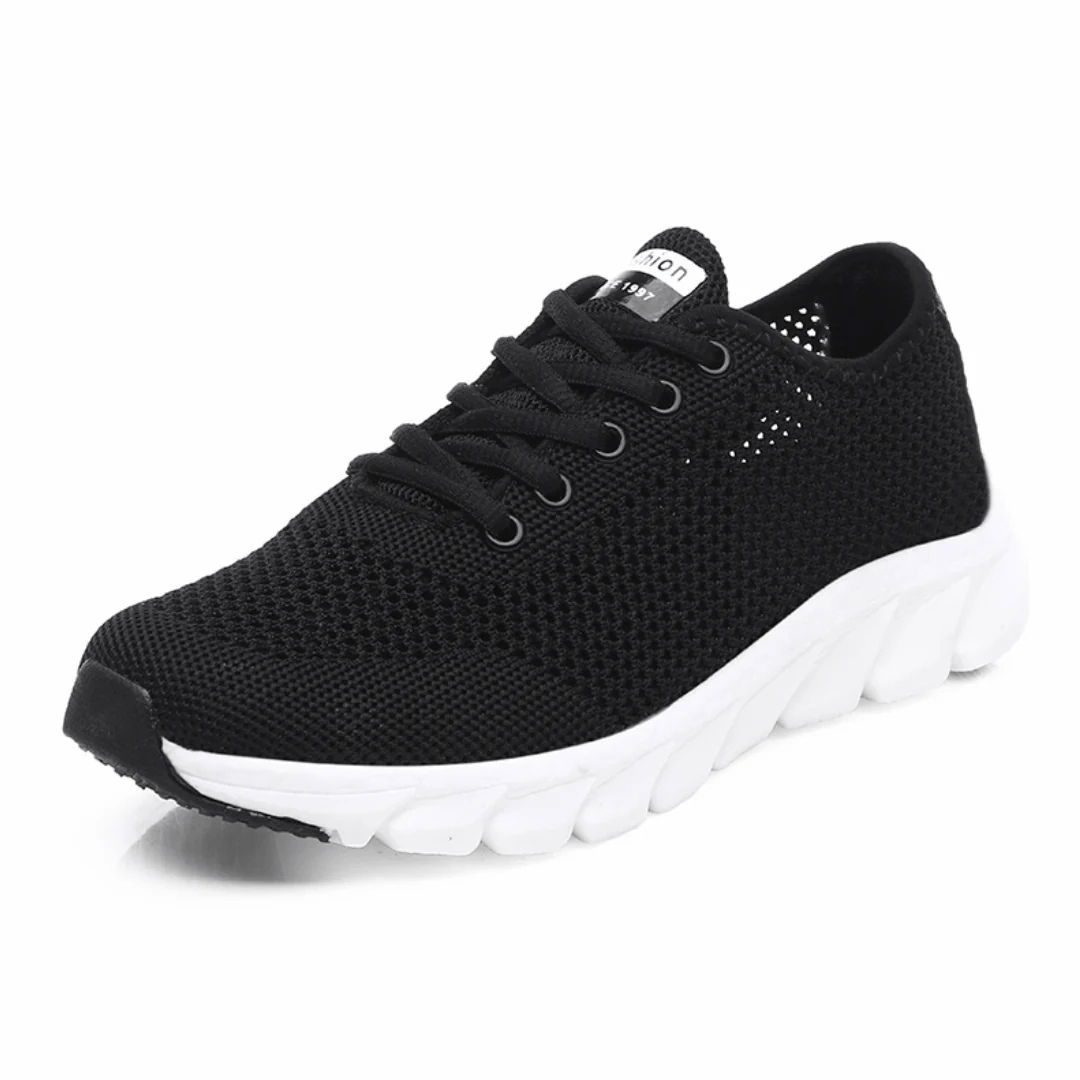 "Chaussures orthopédiques modernes pour femmes, confort respirable, design élégant, couleurs : Blanc, Noir, Rose."