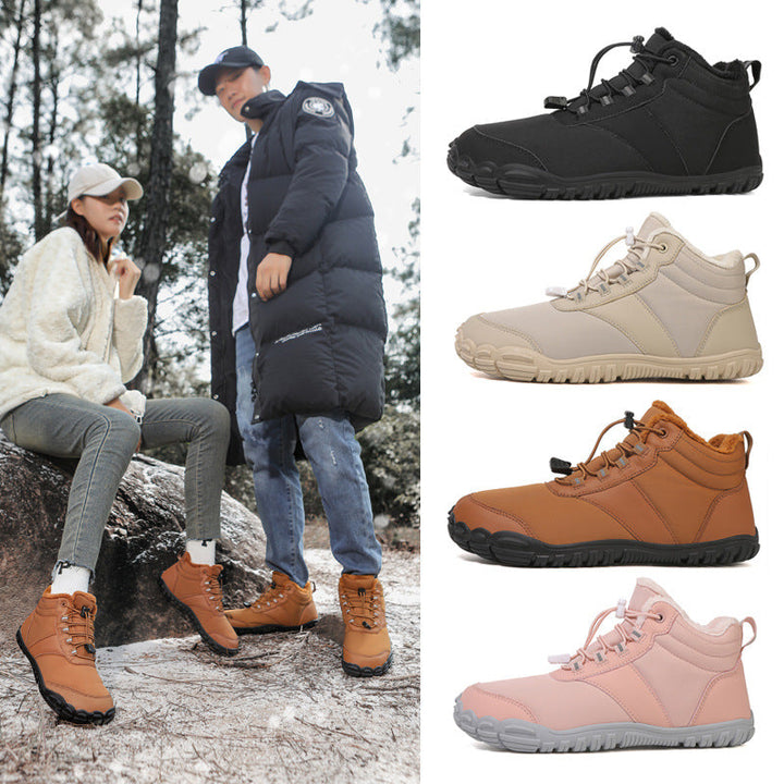Mode hivernale : bottes pieds nus imperméables, chaudes et confortables. Design unisexe élégant et souple.