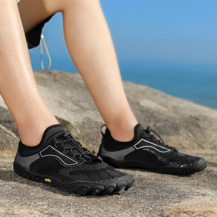 Chaussures respirantes unisexes, parfaites pour sport et aquatique. Sensation pieds nus et semelle antidérapante fiable.