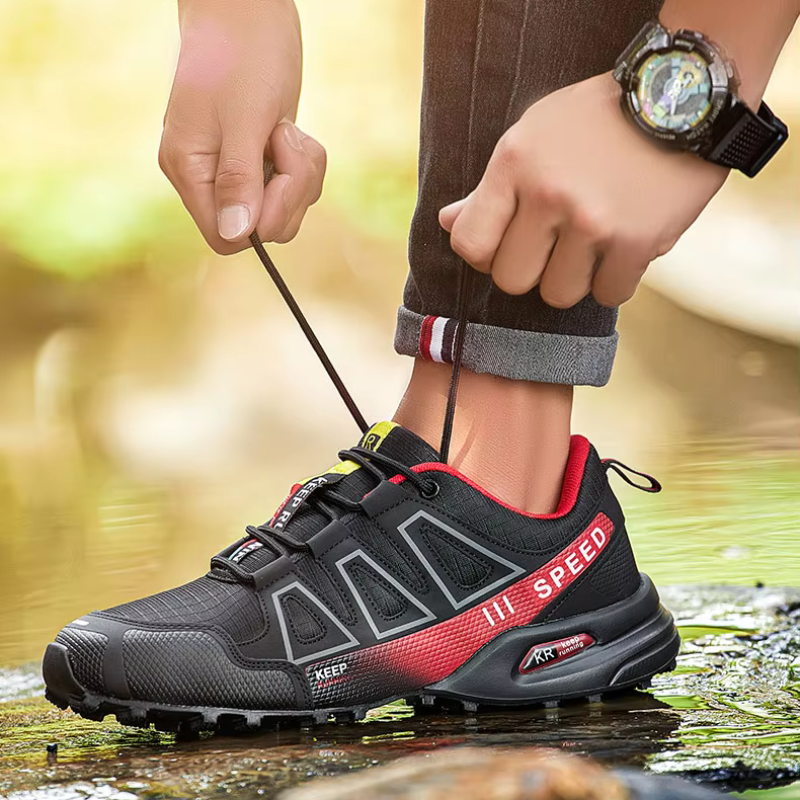 Chaussures randonnée homme, confort orthopédique, semelle antidérapante, adhérence parfaite.
