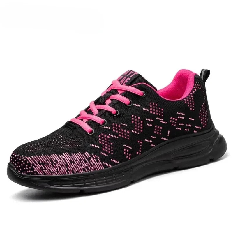 Chaussures sécurité femme respirantes, design moderne. Protection embout acier et confort optimal au travail.