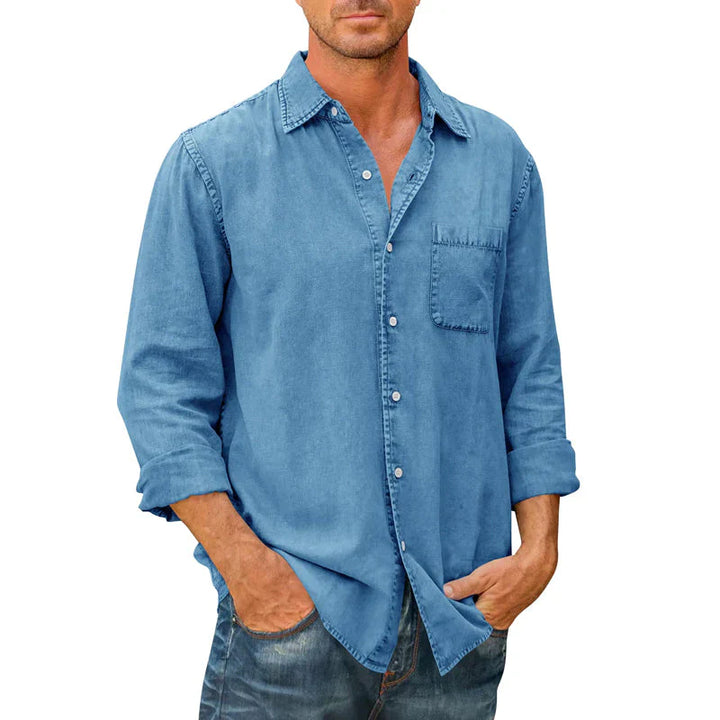 Chemise boutonnée homme, design intemporel, confortable, décontractée, un choix parfait pour toutes saisons.