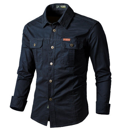 Vue d'une chemise cargo homme à manches longues, affichant un style décontracté, moderne et polyvalent.