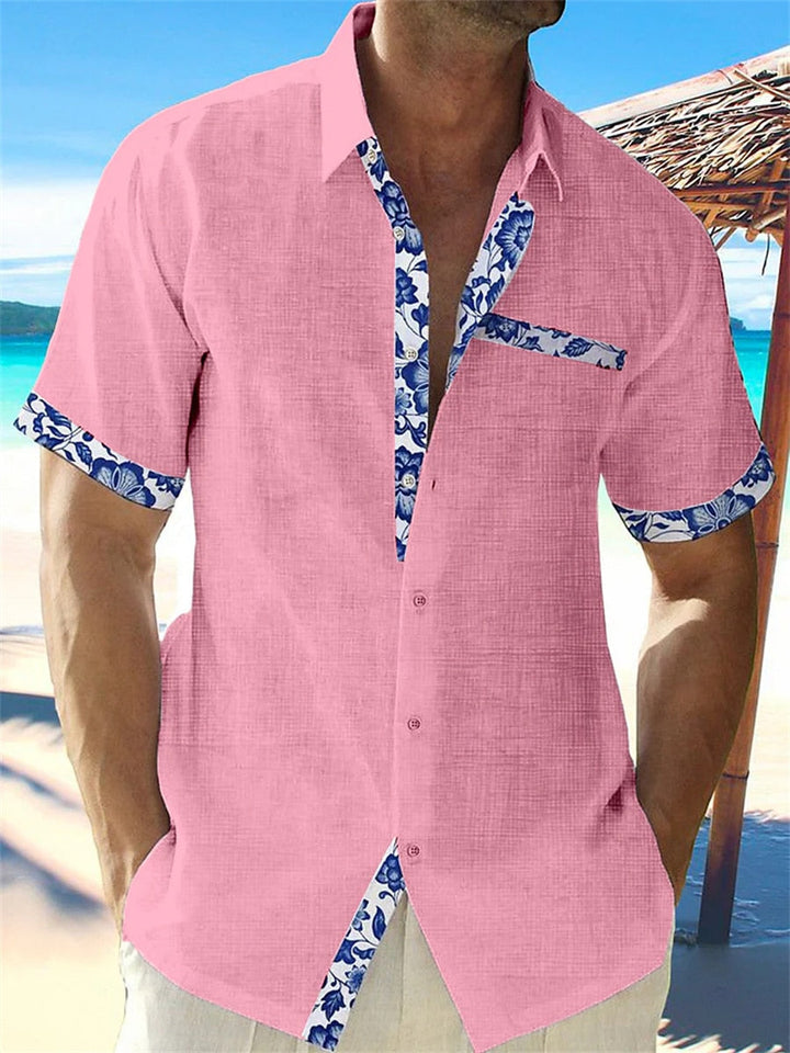 "Chemise en lin Zephyr pour homme, légère et élégante, parfait pour l'été, tissu respirant avec coupe décontractée."