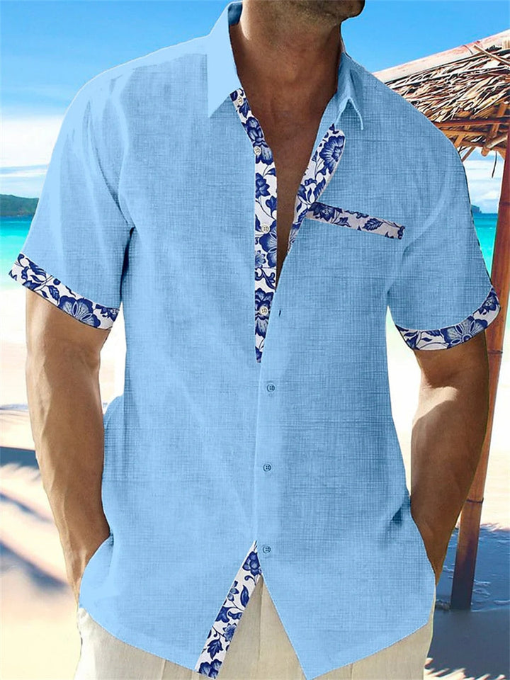 "Chemise en lin Zephyr pour homme, légère et élégante, parfait pour l'été, tissu respirant avec coupe décontractée."