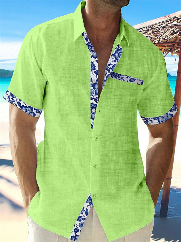 "Chemise en lin Zephyr pour homme, légère et élégante, parfait pour l'été, tissu respirant avec coupe décontractée."