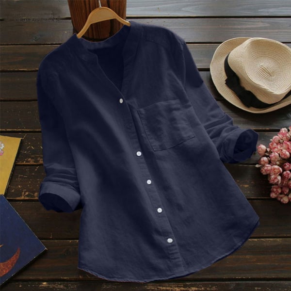 Chemise femme lin coton, coupe ample et chic.  Tissu léger et respirant, idéale pour le printemps/été.