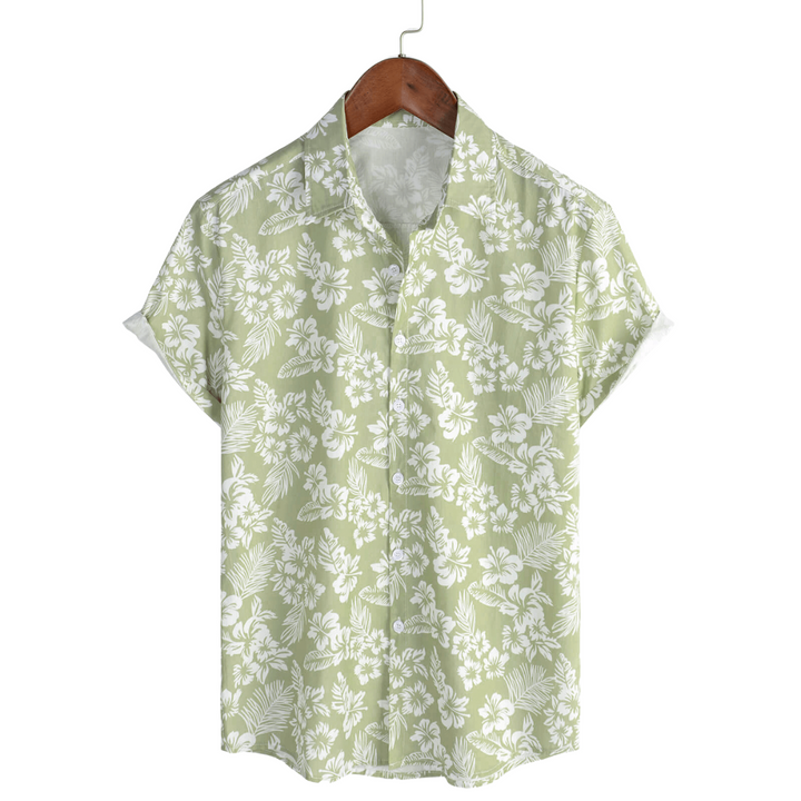 Chemise homme à manches courtes, style hawaïen, polyvalente pour l'été, plage, fêtes tropicales.