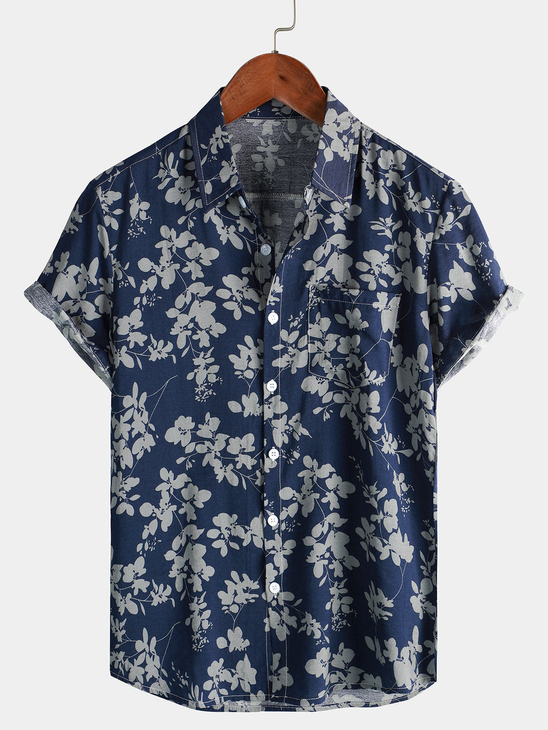 Chemise homme décontractée, style hawaïen, manches courtes, idéale pour l'été, la plage et les vacances tropicales.
