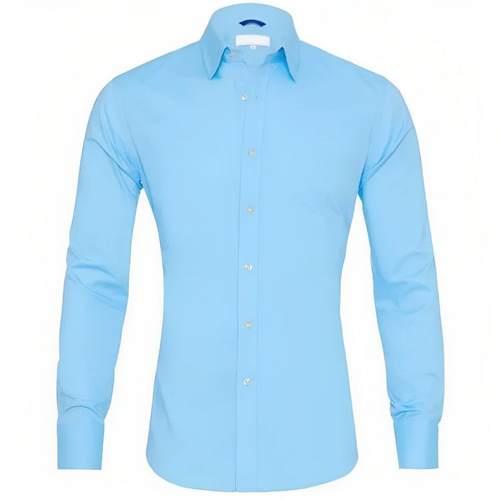 Vue latérale d'une chemise homme élégante, confort maximal, idéale pour l'automne et le casual chic.