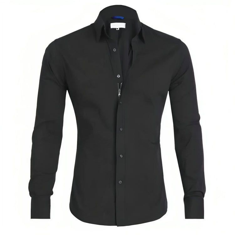 Mode masculine: chemise zippée élégante pour homme, tissu confortable, parfaite pour l'automne.