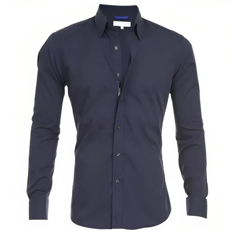 Chemise d'automne pour homme, coupe confortable, style élégant et sans repassage, parfait pour le quotidien.