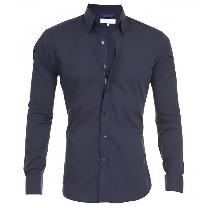 Chemise d'automne pour homme, coupe confortable, style élégant et sans repassage, parfait pour le quotidien.