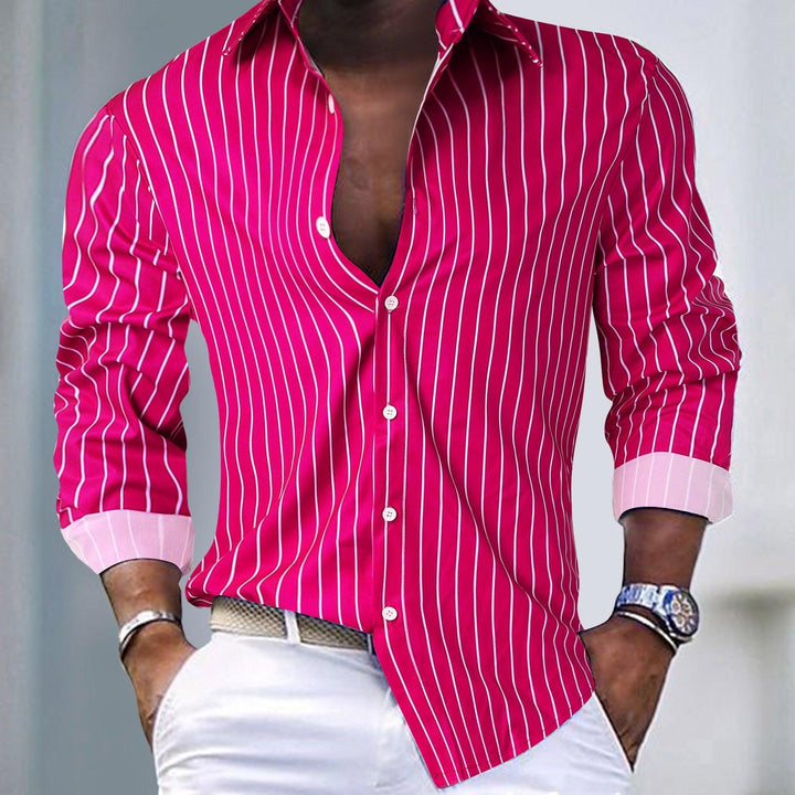 Mode masculine: chemise homme élégante à manches longues, style automne, polyvalente pour un confort quotidien et look tendance.