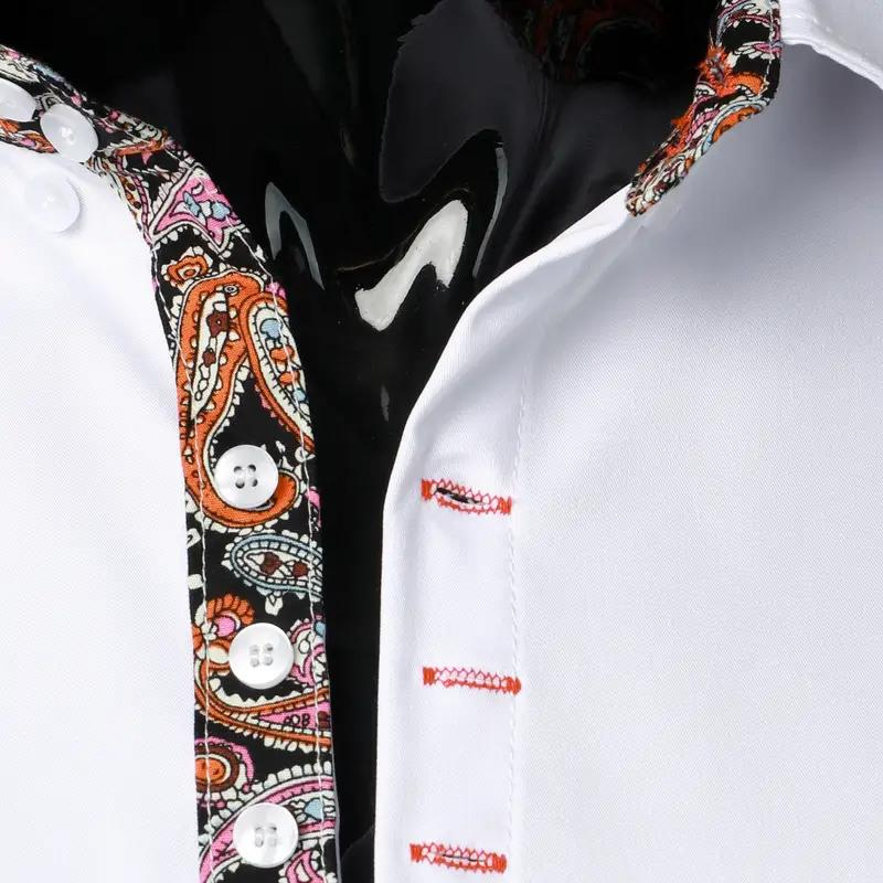 Chemise homme élégante à motif paisley, tissu haut de gamme, coupe ajustée, idéale événements formels et semi-formels.