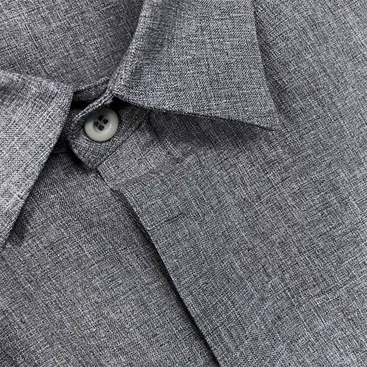 Chemise homme en lin et coton, col revers.  Élégante et confortable pour l'été.