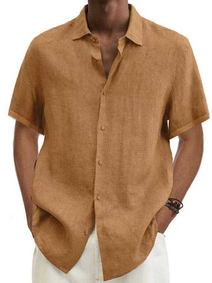 Chemise homme été, manches courtes, coton léger.  Style décontracté, coupe moderne.  Confort optimal.