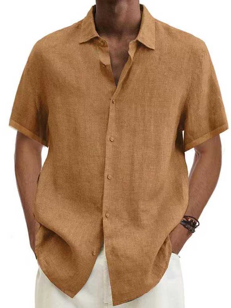 Chemise homme été, manches courtes, coton léger.  Style décontracté, coupe moderne.  Confort optimal.
