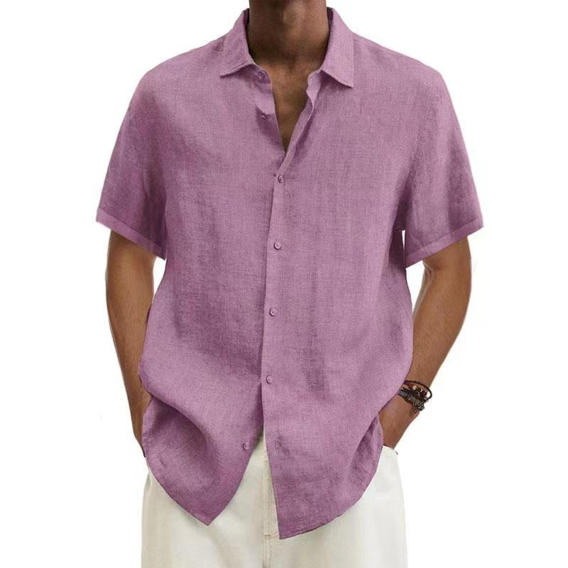 Chemise homme été, manches courtes, coton léger.  Style décontracté, coupe moderne.  Confort optimal.