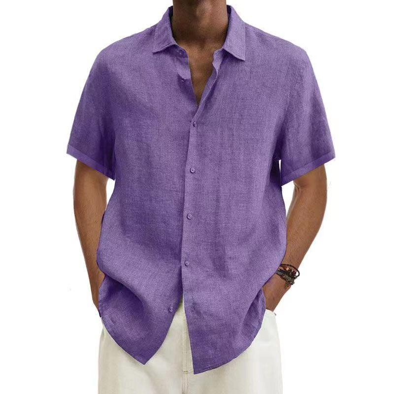 Chemise homme été, manches courtes, coton léger.  Style décontracté, coupe moderne.  Confort optimal.