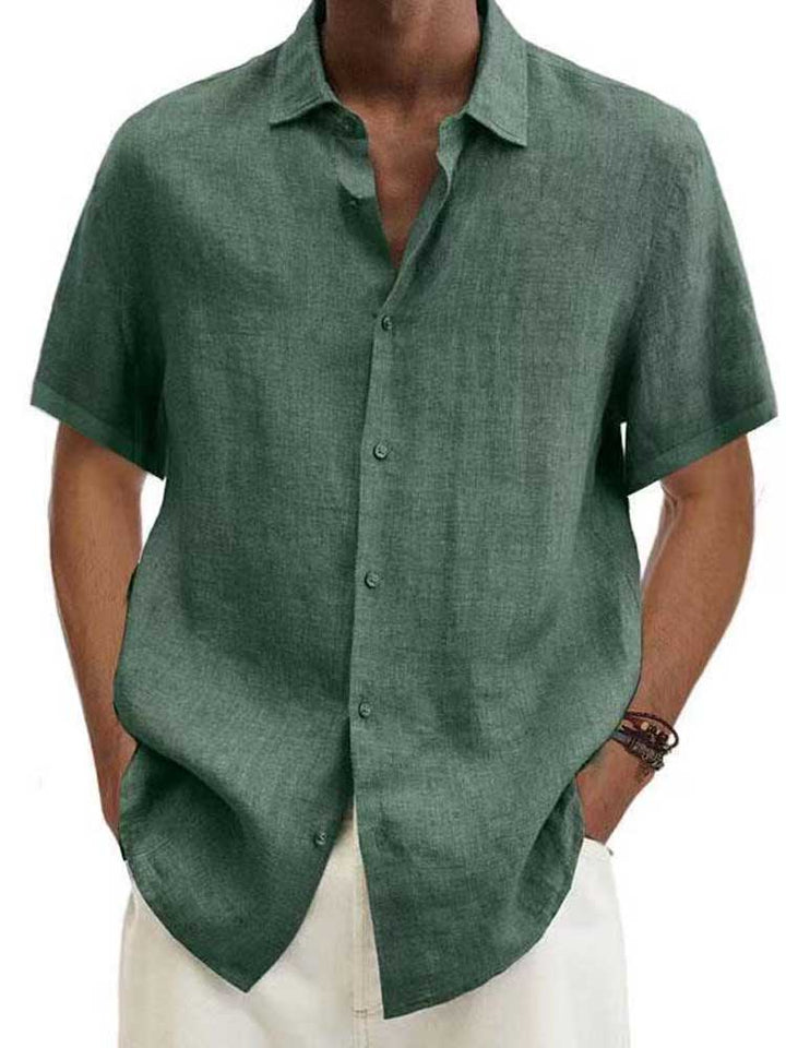 Chemise homme été, manches courtes, coton léger.  Style décontracté, coupe moderne.  Confort optimal.