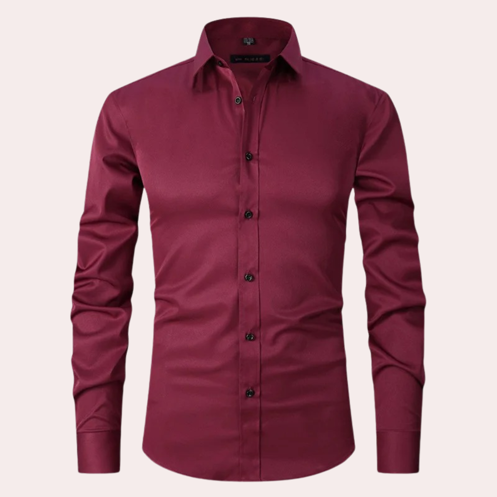 Chemise homme extensible, coupe élégante, tissu confortable.  Idéale pour le bureau ou les sorties.