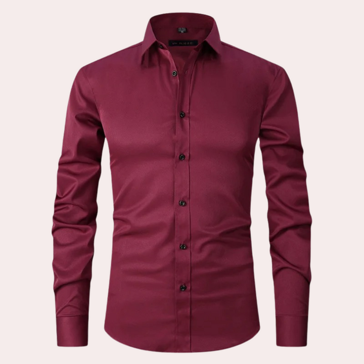 Chemise homme extensible, coupe élégante, tissu confortable.  Idéale pour le bureau ou les sorties.